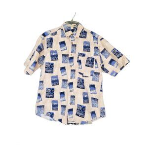 Puritan men's medium 100% cotton retro casual button up down shirts Florida reti